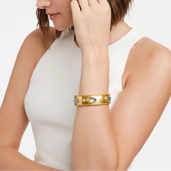 NWT Authentic Luxury Bohemian Summer Julie Vos Cannes Statement Hinge Bangle - Picture 3 of 17
